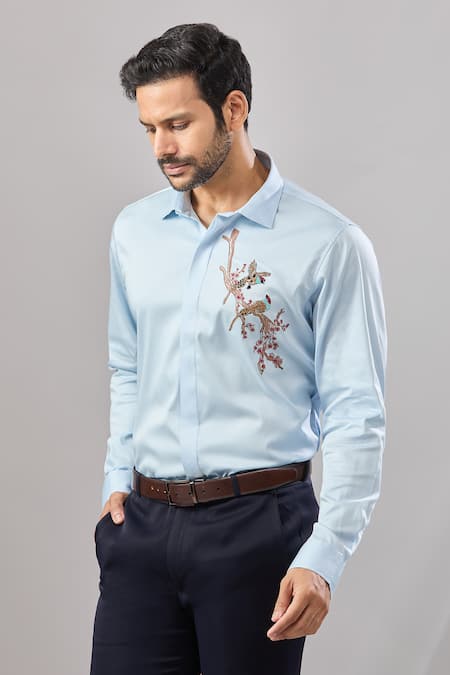 Aariyana Couture Bead Placement Embroidered Casual Shirt 