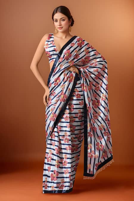 Samyukta Singhania Multi Color Printed Pre-Draped Saree Set 