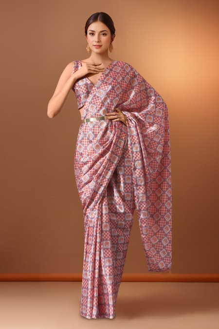 Samyukta Singhania Multi Color Printed Pre-Draped Saree Set 