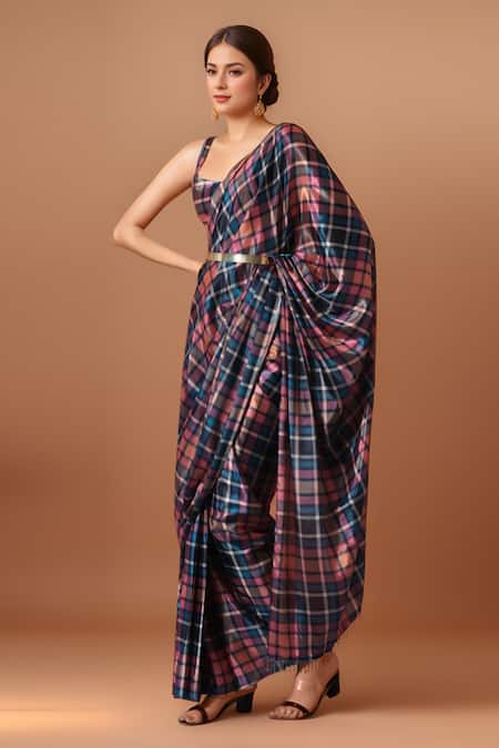 Samyukta Singhania Multi Color Printed Pre-Draped Saree Set 