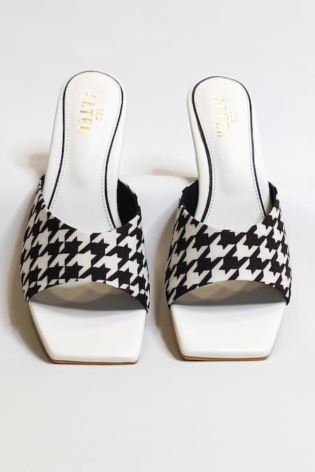 The Alter T-shaped Houndstooth Block Heels