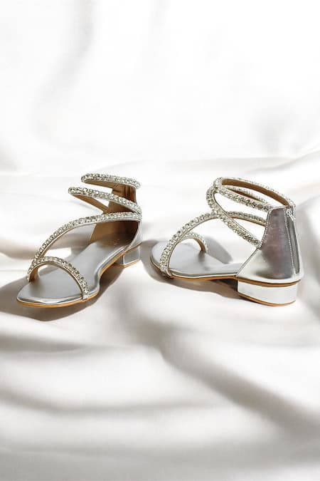Buy_The Alter_Silver Rhinestones Serena Embellished Heels _Online_at_Aza_Fashions