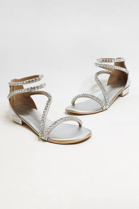 Buy_The Alter_Silver Rhinestones Serena Embellished Heels 