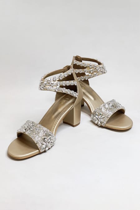 The Alter Bella Gold Block Heels 