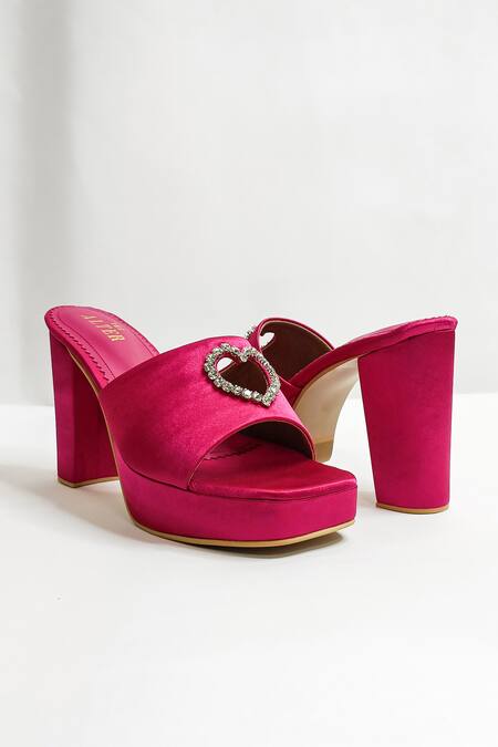 Buy_The Alter_Pink Rhinestones Sweetheart Embellished Platform Heels 