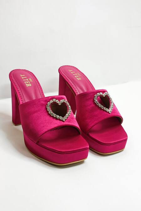 Shop_The Alter_Pink Rhinestones Sweetheart Embellished Platform Heels 
