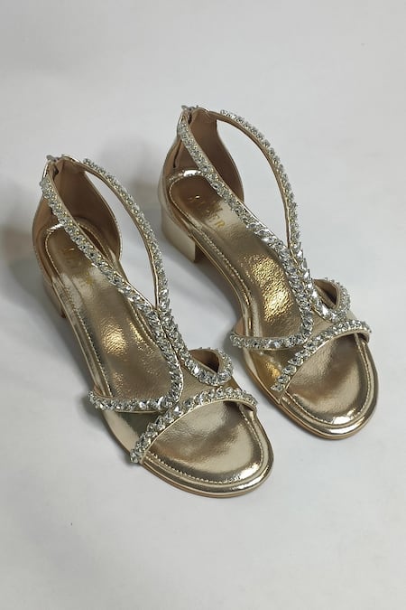 Shop_The Alter_Gold Rhinestones Angela Embellished Block Heels 