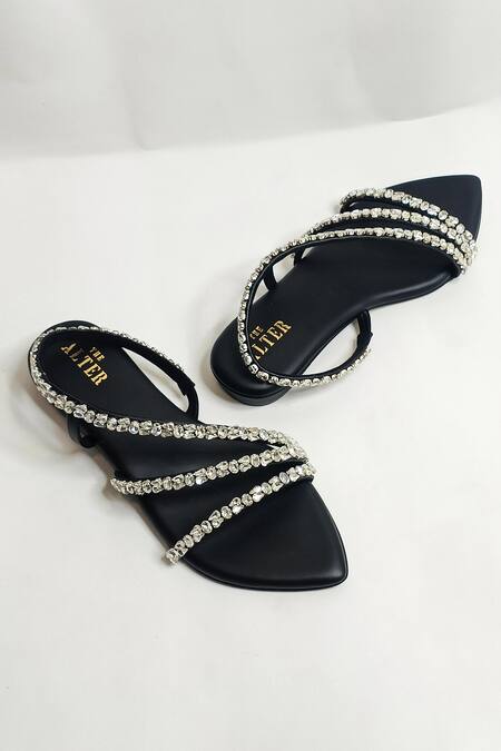 The Alter_Black Kiara Embellished Flats _at_Aza_Fashions