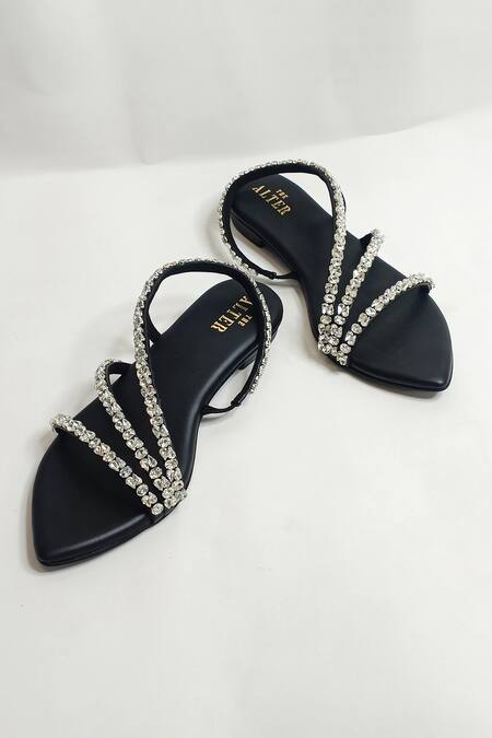 Shop_The Alter_Black Kiara Embellished Flats 