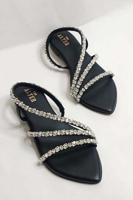 THE ALTER Black Kiara Embellished Flats 