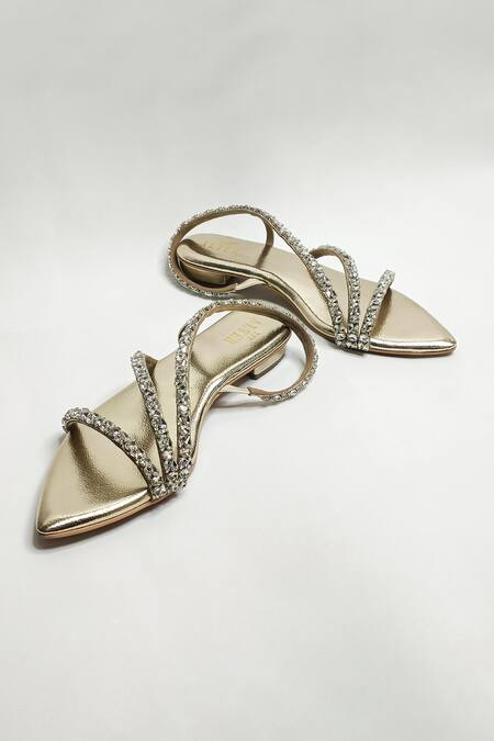 Buy_The Alter_Gold Kiara Embellished Flats 