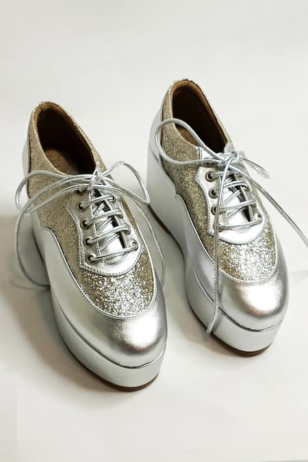 The Alter Silver Shimmer Platform Sneakers 