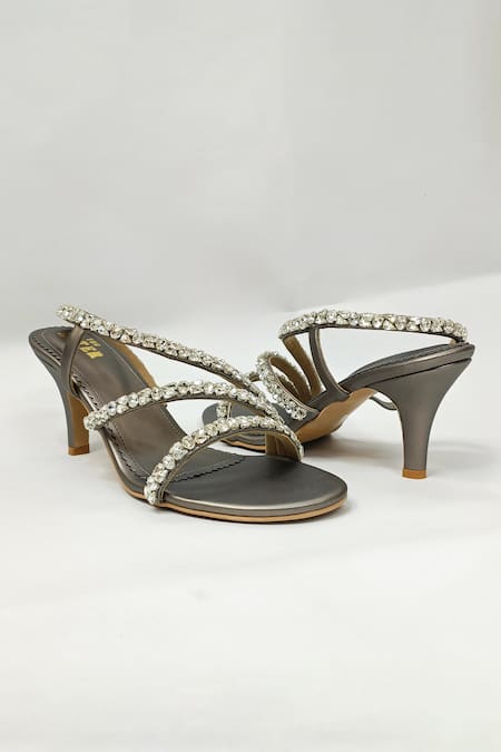 The Alter Gunmetal Embellished Stilettos 