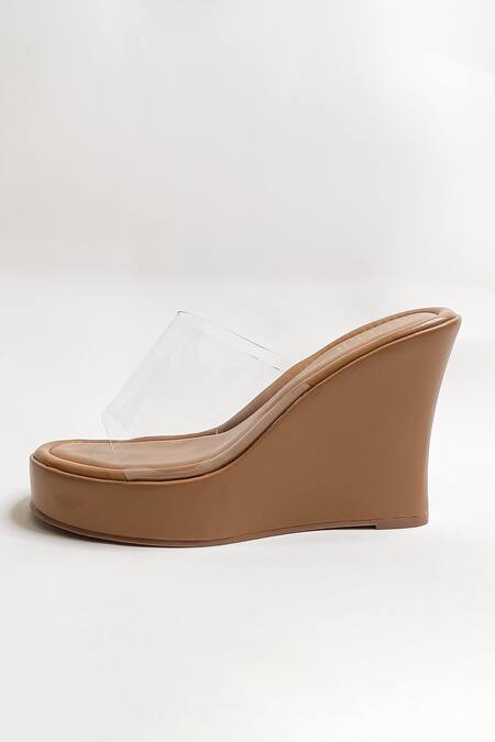 The Alter_Beige Clear Wedges _Online_at_Aza_Fashions
