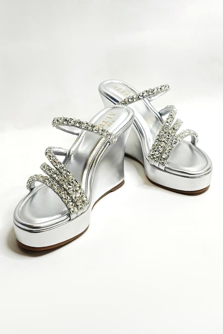 The Alter Silver Embellished Wedges 