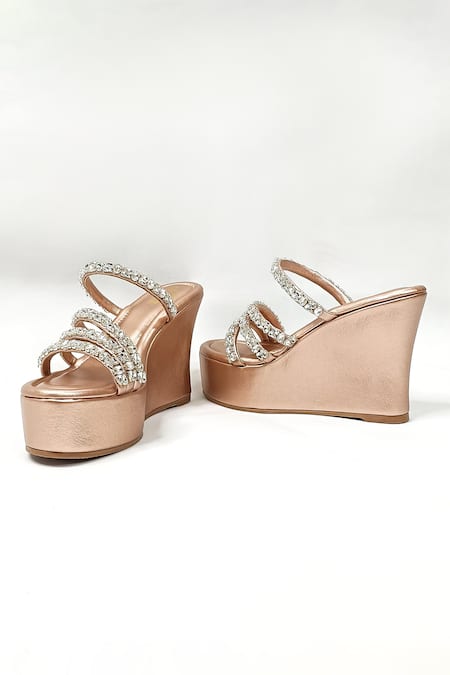 Buy The Alter Rose Gold Rhinestones Embellished Wedges Online at Aza Fashions Buy_The Alter_Rose Gold Rhinestones Embellished Wedges _Online_at_Aza_Fashions