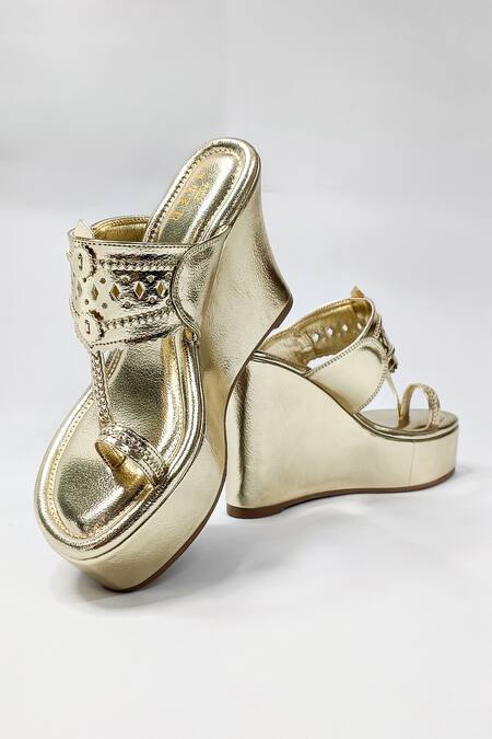 Buy_The Alter_Gold Meera Kohla Wedges 