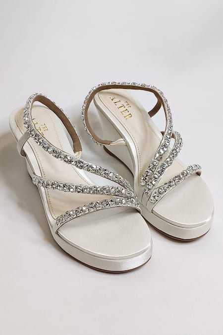 The Alter Embellished Satin Wedges 