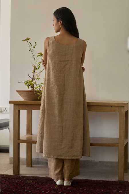 Rhua Almond Beige Kurta Set with Jacket 