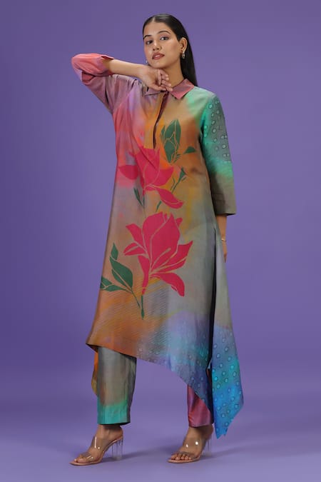 LABEL RADINI Mystic Petals Long Kurta Set 