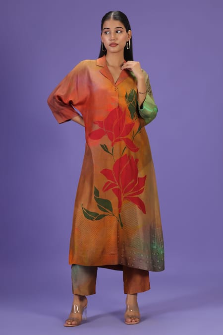 LABEL RADINI Multi Color Autumn Bloom Kurta Set 