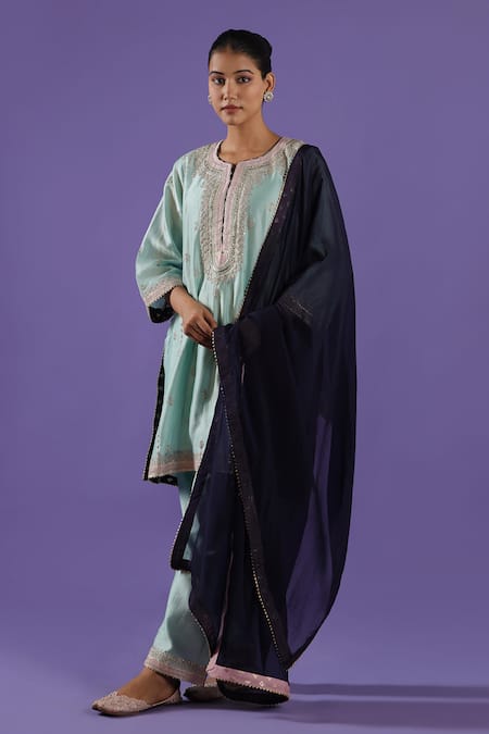 LABEL RADINI Sky Blue Tilla Kurta Set 
