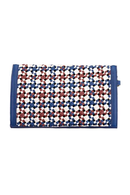Etcetera Mosaico Weave Vegan Leather Clutch 