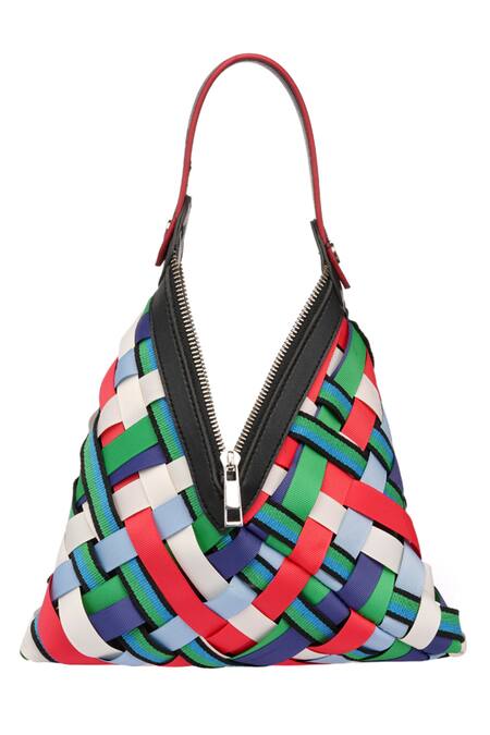 Etcetera_Multi Color Handcrafted Multicolor Wristlet Bag _at_Aza_Fashions