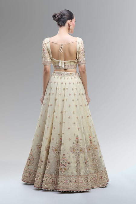 Samyukta Singhania Classic Cream Embroidered Lehenga Set 