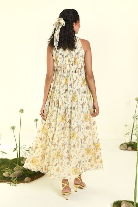 Baise Gaba Floral Print Fit & Flare Maxi Dress 