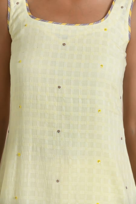 Buy Baise Gaba Beige Square Neck Mariglow Kurta Set Buy_Baise Gaba_Beige Square Neck Mariglow Kurta Set