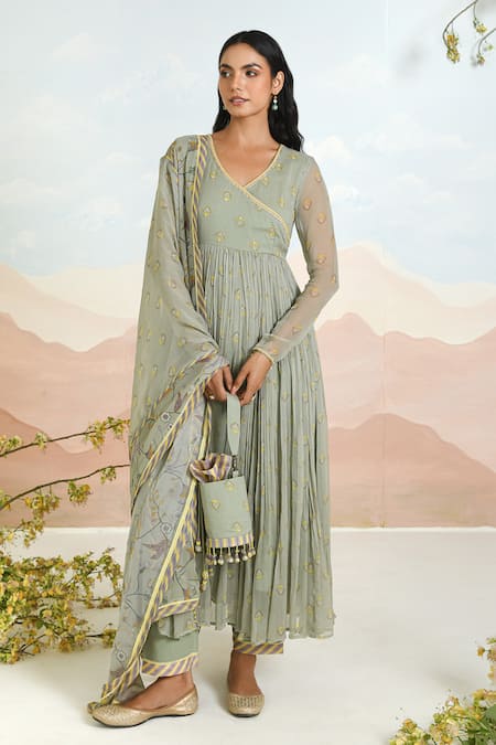 BAISE GABA Gardenia Anarkali Set 