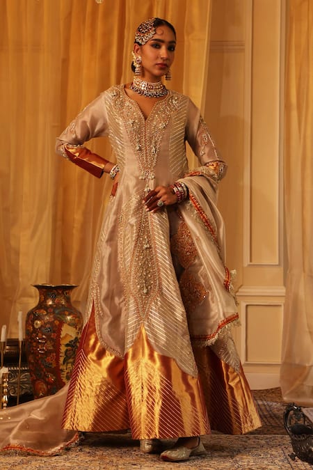 Aditi Gupta Designer Rose Gold Anarkali Set 