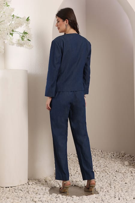 Saaj By Ankita Blue Mirage Blazer Set 