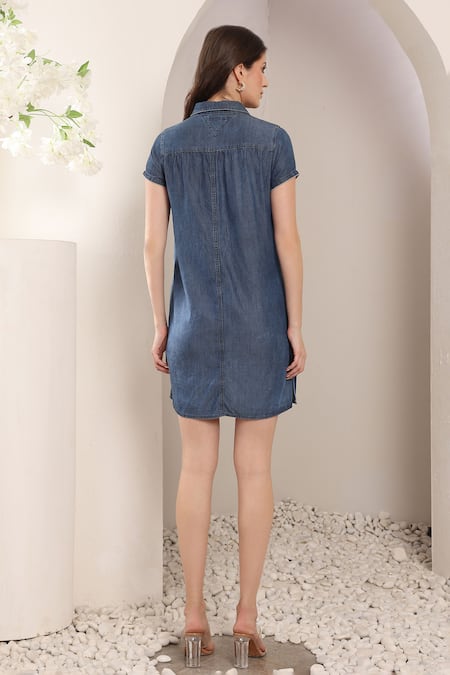 Saaj By Ankita Embellished Chambray Short Dress 