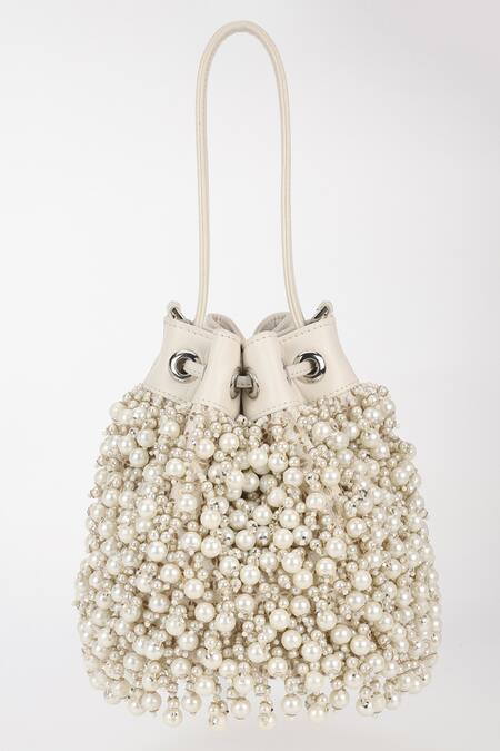 Varun Bahl Pearl Dream Leather Potli Handbag 