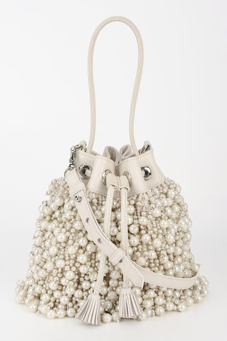 Varun Bahl Pearl Dream Leather Potli Handbag 