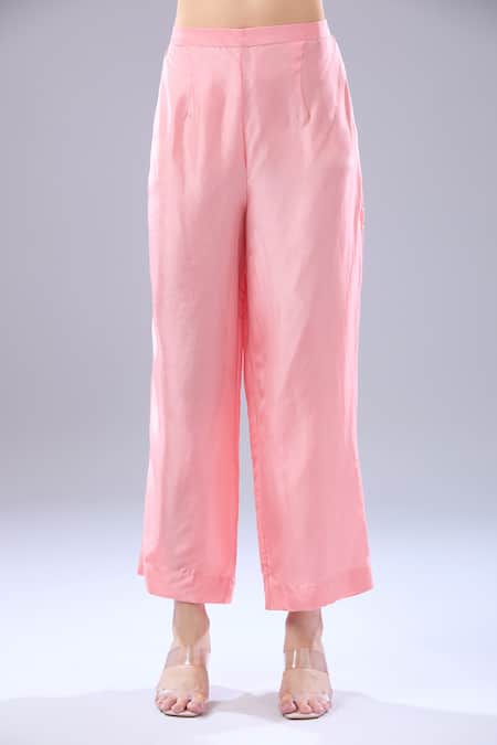 Buy Debyani + CO Pink Silk Beads, Embroidery Round Neck Floral Kurta Set Online at Aza Fashions Buy_Debyani + CO_Pink Silk Beads, Embroidery Round Neck Floral Kurta Set _Online_at_Aza_Fashions