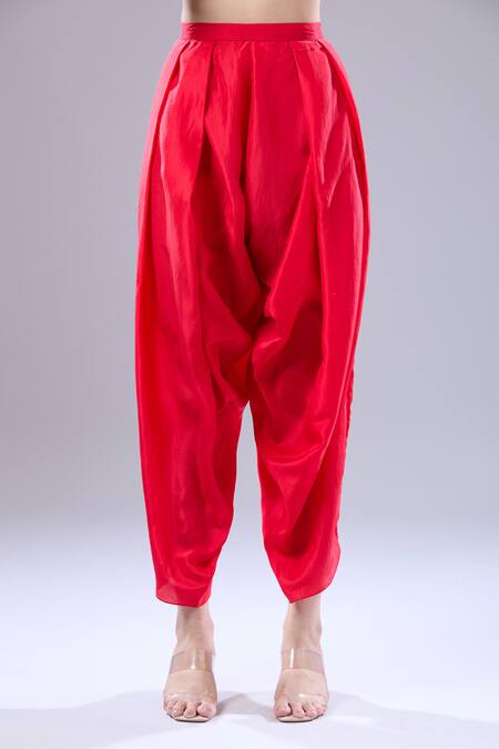 Shop Debyani + CO Orange Silk Embroidery Round Neck Jaal Kurta Salwar Set Online at Aza Fashions Shop_Debyani + CO_Orange Silk Embroidery Round Neck Jaal Kurta Salwar Set _Online_at_Aza_Fashions