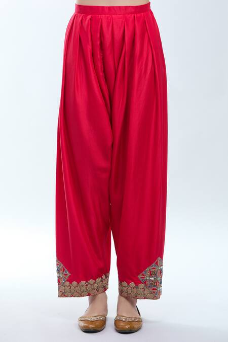 Debyani + CO Multi Color Silk Embroidery Round Neck Floral Stripe Print Kurta And Salwar Set Online at Aza Fashions Debyani + CO_Multi Color Silk Embroidery Round Neck Floral Stripe Print Kurta And Salwar Set _Online_at_Aza_Fashions