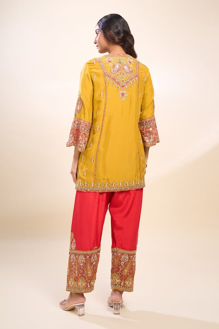 Debyani + CO Mustard Yellow Kurta Set with Dupatta 