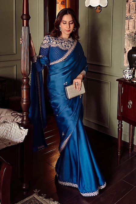 Isha Gupta Tayal Noor Border Embroidered Saree With Blouse 