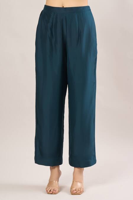 Buy_Debyani + CO_Red Beads, Sequins, Embroidery Open Neck Floral Thread Striped Kurta With Pant 