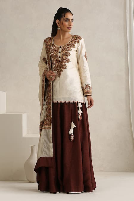 Wazir C Nargis Brown Lehenga Set 