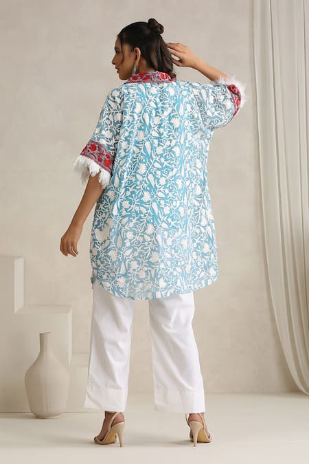 Wazir C Nargis Blue Choga Set 