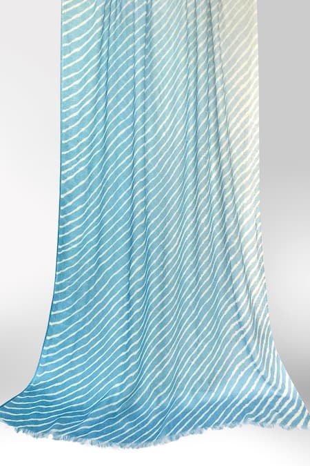 Pashma Blue Azure Horizon Bamboo Silk Cashmere Scarf 