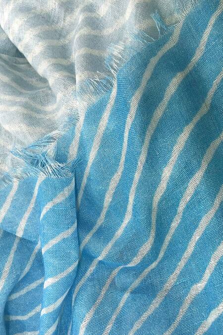 Pashma_Blue Azure Horizon Bamboo Silk Cashmere Scarf _Online_at_Aza_Fashions