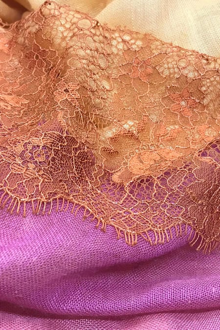Pashma Amethyst & Bronz-Lace Luxury Scarf 