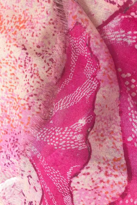 Pashma Pink Blossoms Print Scarf Online at Aza Fashions Pashma_Pink Blossoms Print Scarf _Online_at_Aza_Fashions