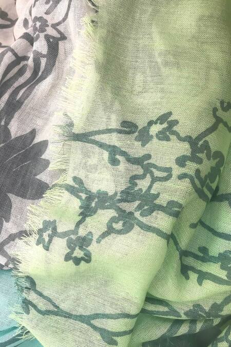 Buy_Pashma_Multi Color Aquamarine Blossom Bamboo Silk Cashmere Scarf _Online_at_Aza_Fashions